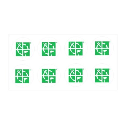 Geocaching sticker ø2,5cm wit 8 stuks per vel