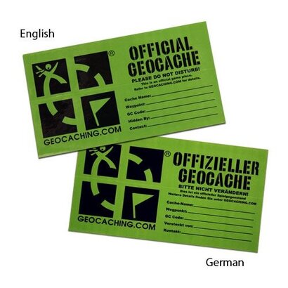 Medium cache label 9cm × 15cm