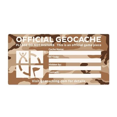 Autocollant géocaching extra large désert 13cm x 25cm