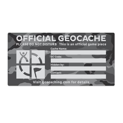 Extra Large cache label urban 13cm x 25cm