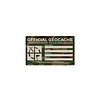 Autocollant géocaching large camouflage vert 8cm x 14cm