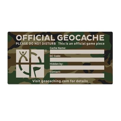 Extra Large cache label groen camouflage 13cm x 25cm