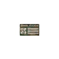 Autocollant géocaching de taille moyenne camouflage vert Autocollant géocaching de taille moyenne camouflage vert