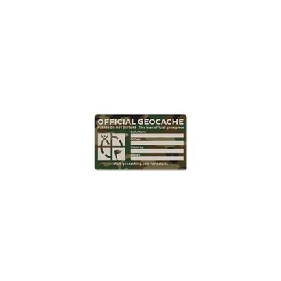 Medium cache label groen camouflage 6cm x 9,5cm