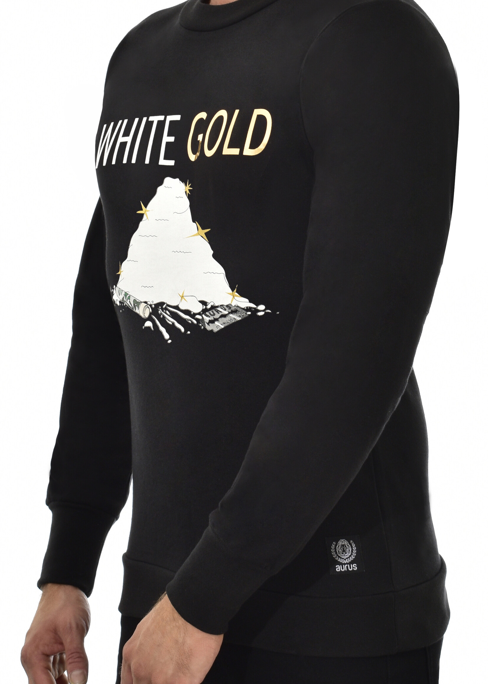 long gold sweater