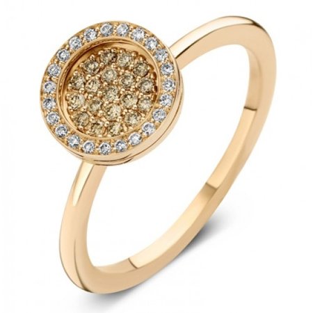 ROOS 1835 Roos Moondrops Ring 14k Roségoud met 0.39ct cognac diamant M006R23R14-B