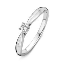  MRS.Janssen Ring 14k witgoud met diamant 0.09crt 604769