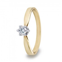 R&C R&C Ring Aumone 14k geelgoud met 0.15ct R/Si diamant RIN0029G-0.15SIR