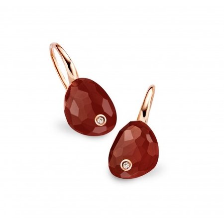 Tirisi TIRISI Oorhangers 18k roségoud met Carneool en diamant TM7021CRP