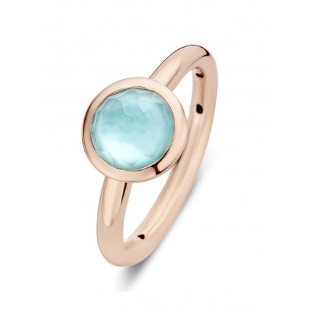 Tirisi Moda TIRISI Ring 18k Roségoud met blauw topaas triplet TR9708TQP