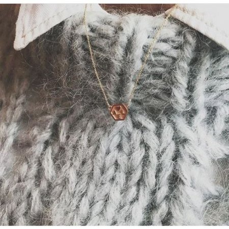 Minitials Minitials Exagoni collier 18k Geelgoud LOVE