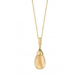 HuisCollectie HuisCollectie Collier 14k geelgoud met rutielkwarts en diamant 600851