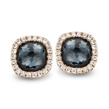 Tirisi Tirisi Milano Mini Sweeties Oorknoppen 18k roségoud met Hematiet en diamant TE9226HMP