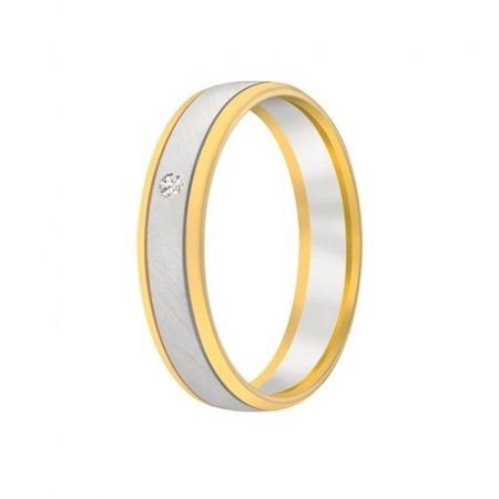 Aller Spanninga Aller Spaninga trouwringen 14k Bicolor geel wit goud 1028