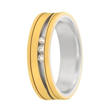 Aller Spanninga Aller Spaninga trouwringen 14k Bicolor geel wit goud 976