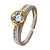 HuisCollectie HuisCollectie ring zilver met 14k geelgoud en zirkonia RF625153