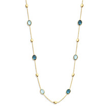 Mrs.Janssen Mrs.Janssen Collier 14k Geelgoud met Topaas en London Blue Topaas 606543