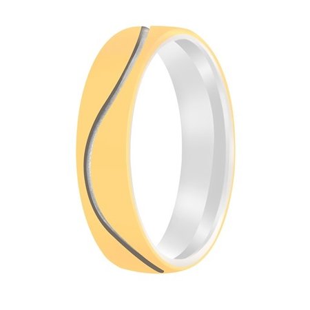 Aller Spanninga Aller Spaninga trouwringen 14k Bicolor geel wit goud 979