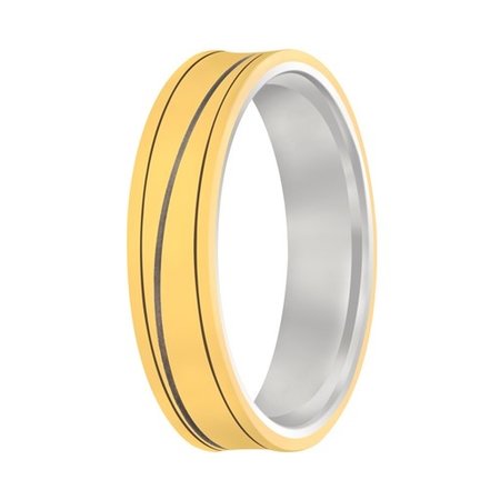 Aller Spanninga Aller Spaninga trouwringen 14k Bicolor geel wit goud 976