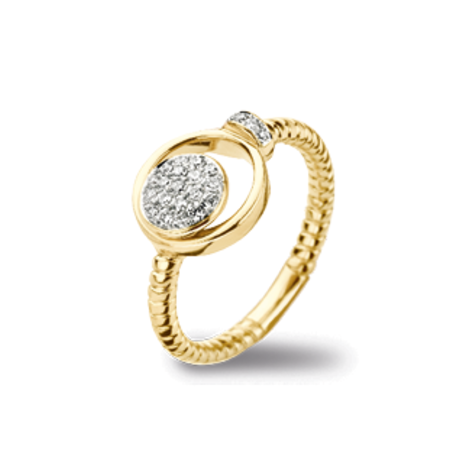 Tirisi Moda TIRISI Ring 18k Geelgoud met 0.21ct diamant TR1129D(2T)