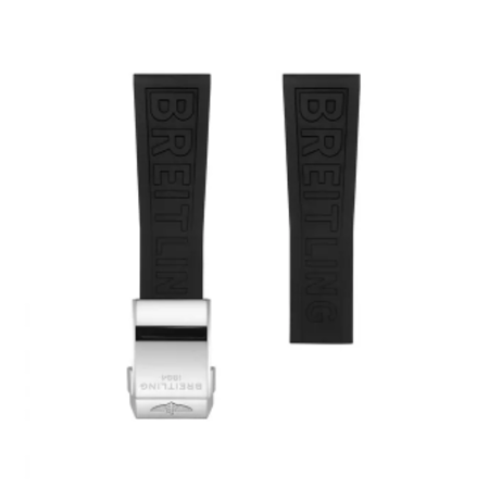 Breitling Breitling horlogeband 20MM zwart rubber voor vouwslot 151S