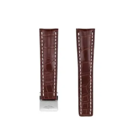 Breitling Breitling horlogeband 22MM Bruin crocoleer voor vouwslot 740P