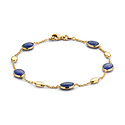 Mrs.Janssen Mrs.Janssen Armband 14k Geelgoud met blauw saffier 606868