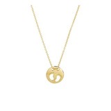 HuisCollectie Beautiful 14 carat yellow gold necklace with round pendant with  little feet 44cm 606900