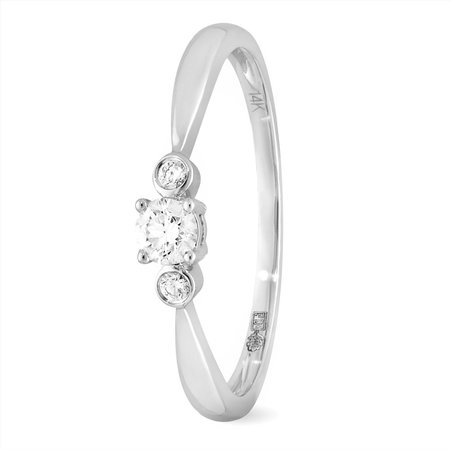 Mrs.Janssen MRS.Janssen Ring 14k witgoud met diamant 0.16crt H/Si 607089