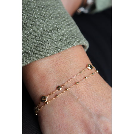 Mrs.Janssen Mrs.Janssen Armband 14k geelgoud Bolletjes 19cm 606225