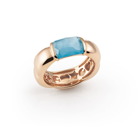 AL CORO AL CORO Ring La Piazza 18k Roségoud met Topaas NR581TR