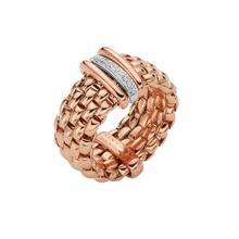 Fope FOPE Flex'it Panorama Ring 18 karaat Roségoud met 0.08ct diamant 58704AX_BB_R_RBR_00M