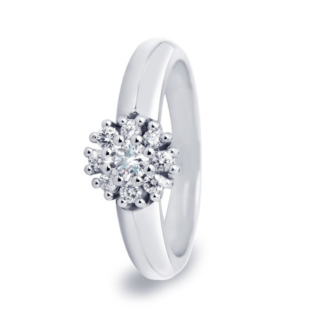 R&C R&C Ring 14k Witgoud Enthourage met diamant RIN0026-2100-W