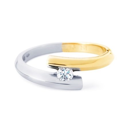 R&C R&C Ring Penelope 14k geel/witgoud met 0.08ct diamant RIN003M/GG/WG