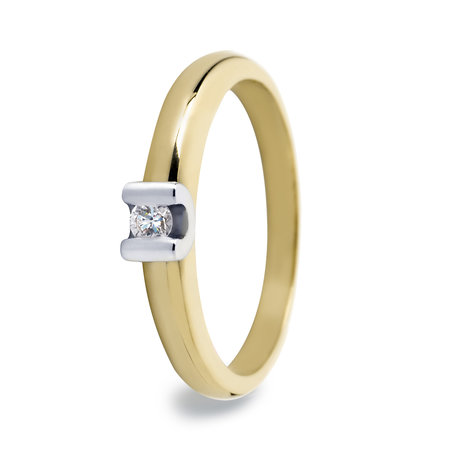R&C R&C Ring Camille 14k geel/witgoud met 0.05ct SI/R diamant RIN0016S/GG/WG-55