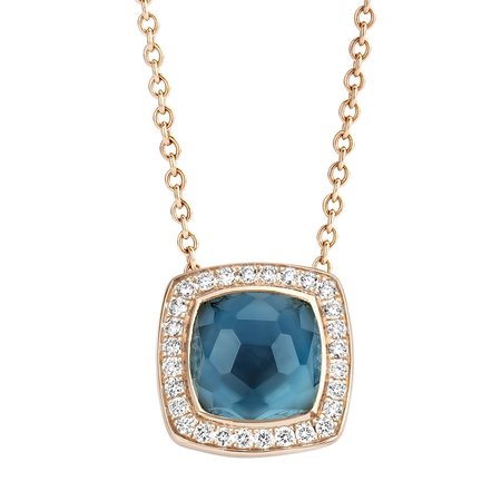 Tirisi Moda Tirisi Milano Tre Collier 18k roségoud met London Blue topaas TP9186LBTP