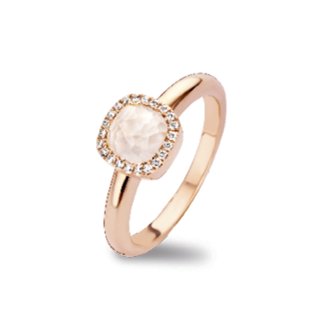 Tirisi Moda Tirisi Milano Mini Sweeties Ring 18k Roségoud met parelmoer en diamant  TR9624WQP