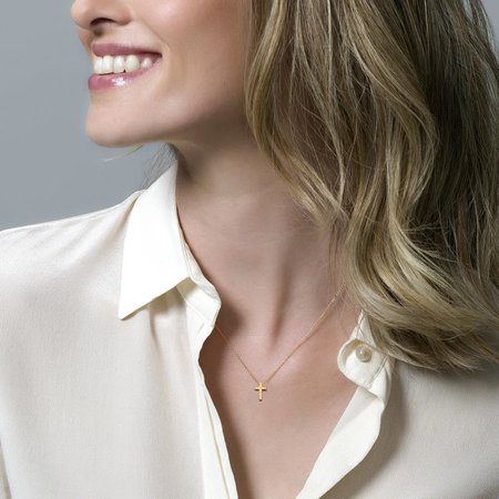 Blush Blush Ketting  geelgoud 14Krt met kruisje 3091YGO