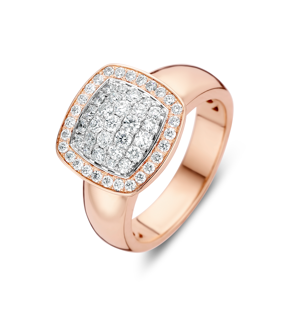 Tirisi Milano Due Ring 18k roségoud met diamant TR9698D(2P) - van der Weerd - Janssen Zeist