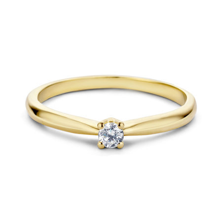 MissSpring Miss Spring Ring MSR525 geelgoud met briljant 0.05ct PW