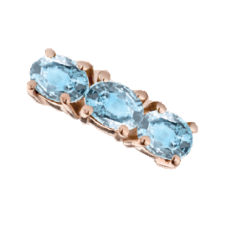 MissSpring Miss Spring Ring MSR702-RG-BT-55 14 Roségoud met 3x blauw topaas