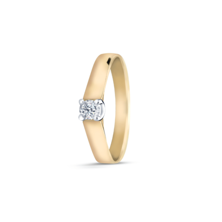 R&C R&C Ring Marise 14krt geelgoud met briljant 0.10ct si RIN0081