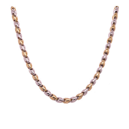 HuisCollectie HuisCollectie Collier 14k bicolor fantasie schakel 4 mm breed 24300