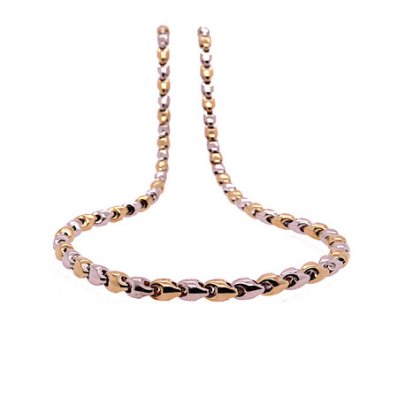 Monzario Monzario Collier 14k bicolor fantasie schakel 4 mm breed 24300