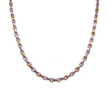 HuisCollectie HuisCollectie Collier 45cm 14k bicolor geel- witgoud 3 mm schakel 605899