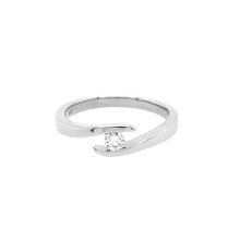 Mrs.Janssen MRS.Janssen Ring 14k witgoud slagring met diamant 0.12crt G/Si 605336