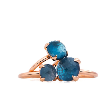 Bron BRON Ring Catch 18k Roségoud met London Blue Topaas 10mm 8RR4782TLR