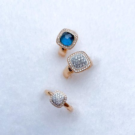 Tirisi Tirisi Milano Ring Tre 18k roségoud met London Blue Topaas en diamant TR9697LBTP