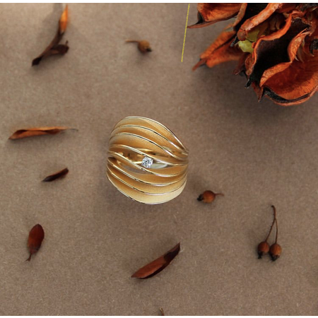 Cammilli Cammilli Ring Dune Velaa 18k Geelgoud met diamant GAN3151U