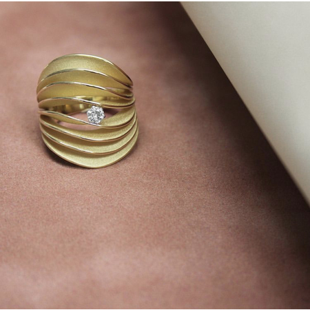 Cammilli Cammilli Ring Dune Velaa 18k Geelgoud met diamant GAN3151U